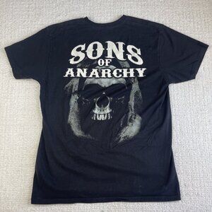 2013 Sons of Anarchy SOA SAMCRO Grim Reaper Black T-Shirt Road Gear Size L READ